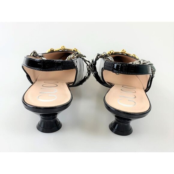 NIB Gucci Horsebit & Chain Leather Patent Pumps Size 36 - Picture 6 of 11